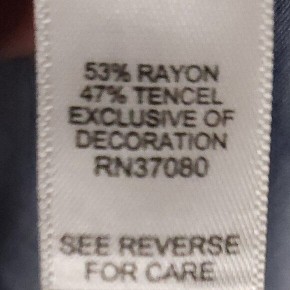 Est 1946 Blue Boho Embroidered Short Sleeve Rayon Blend Top Medium - Picture 5 of 6